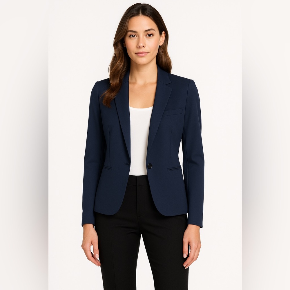 Michael Kors Collection Wool Blazer Navy Tailored Jacket Size 0